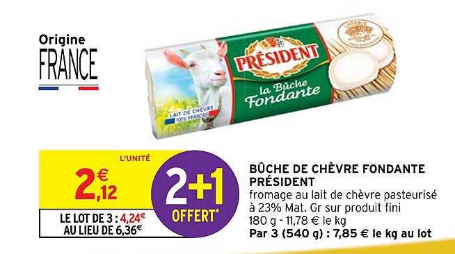 Bûche De Chèvre Fondante Président