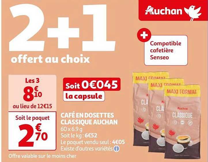 Café Dosettes Classique Auchan