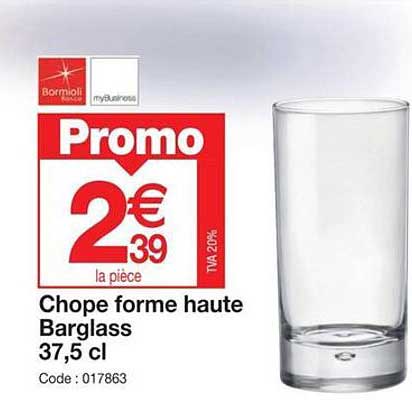 chope forme haute barglass 37,5 cl