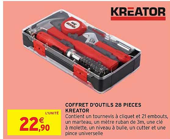 coffret d'outils 28 pièces kreator