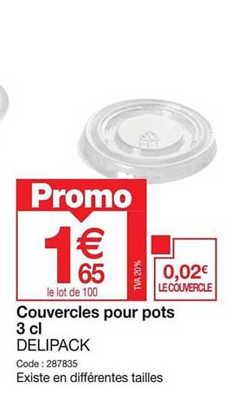 couvercles pour pots 3 cl delipack