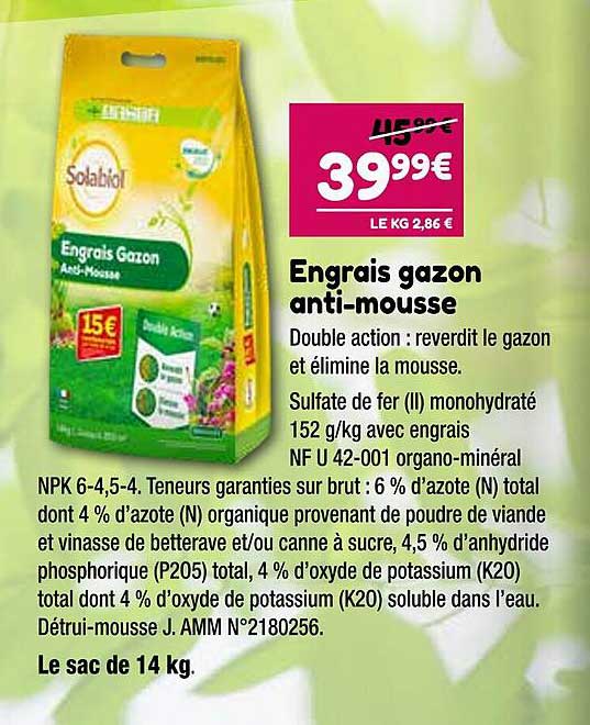 engrais gazon anti-mousse