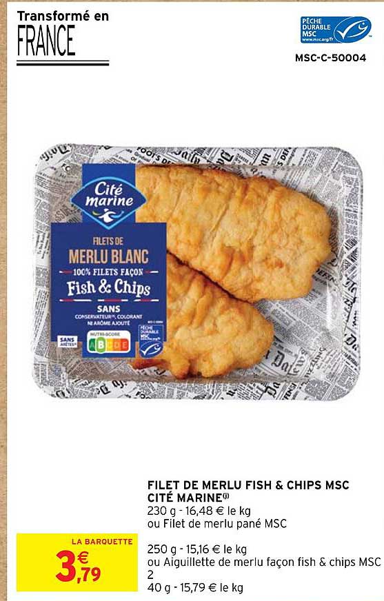 Filet De Merlu Fish & Chips Msc Cité Marine