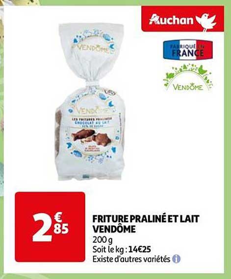 friture praliné et lait vendôme