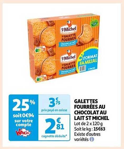 Galettes Fourrées Au Chocolat Au Lait St Michel