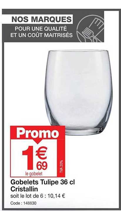 gobelets tulipe 36 cl cristallin