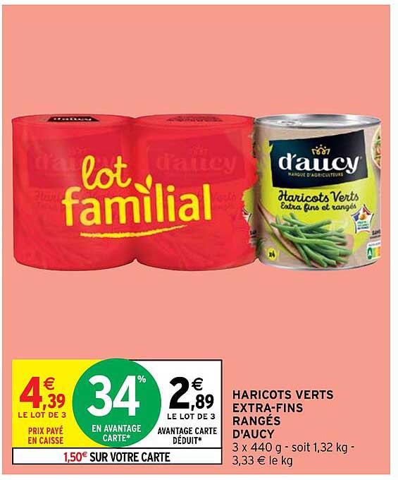 haricots verts extra-fins rangés d'aucy