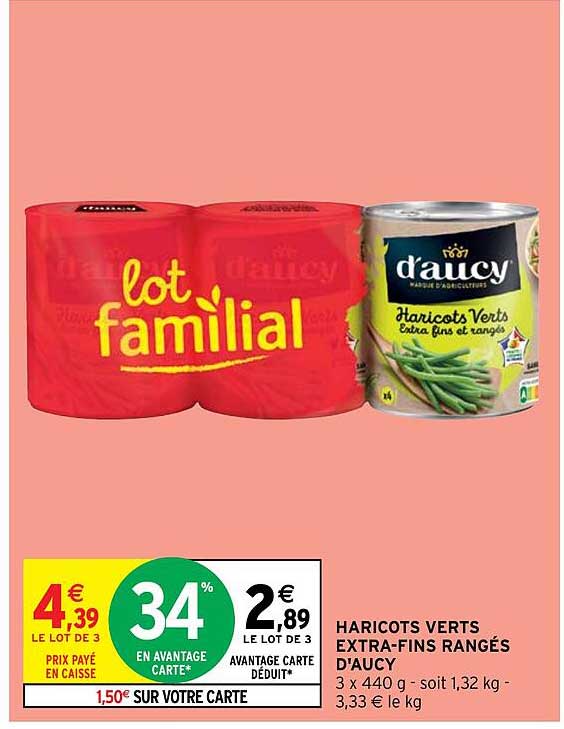 haricots verts extra-fins rangés d'aucy