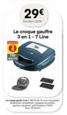 le croque gaufre 3 en 1 - 7 line