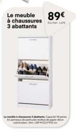 le meuble à chaussures 3 abattants