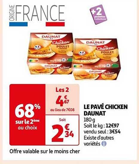 le pavé chicken daunat