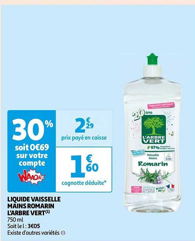 liquide vaisselle mains romarin l'arbre vert