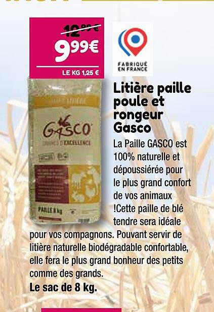 litière paille poule et rongeur gasco
