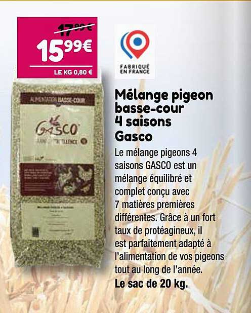 mélange pigeon basse-cour 4 saisons gasco