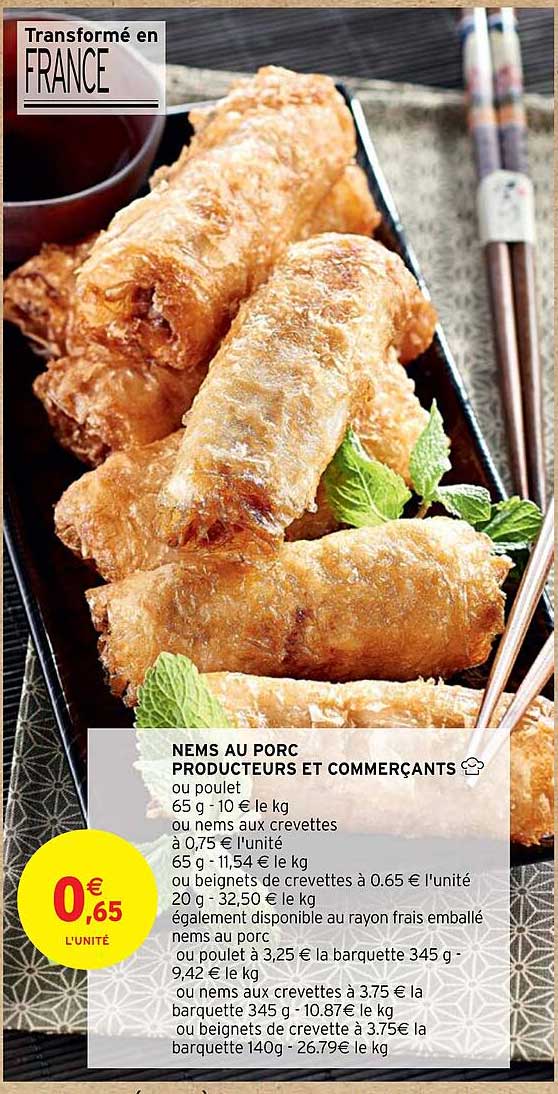nems au porc producteurs et commerçants