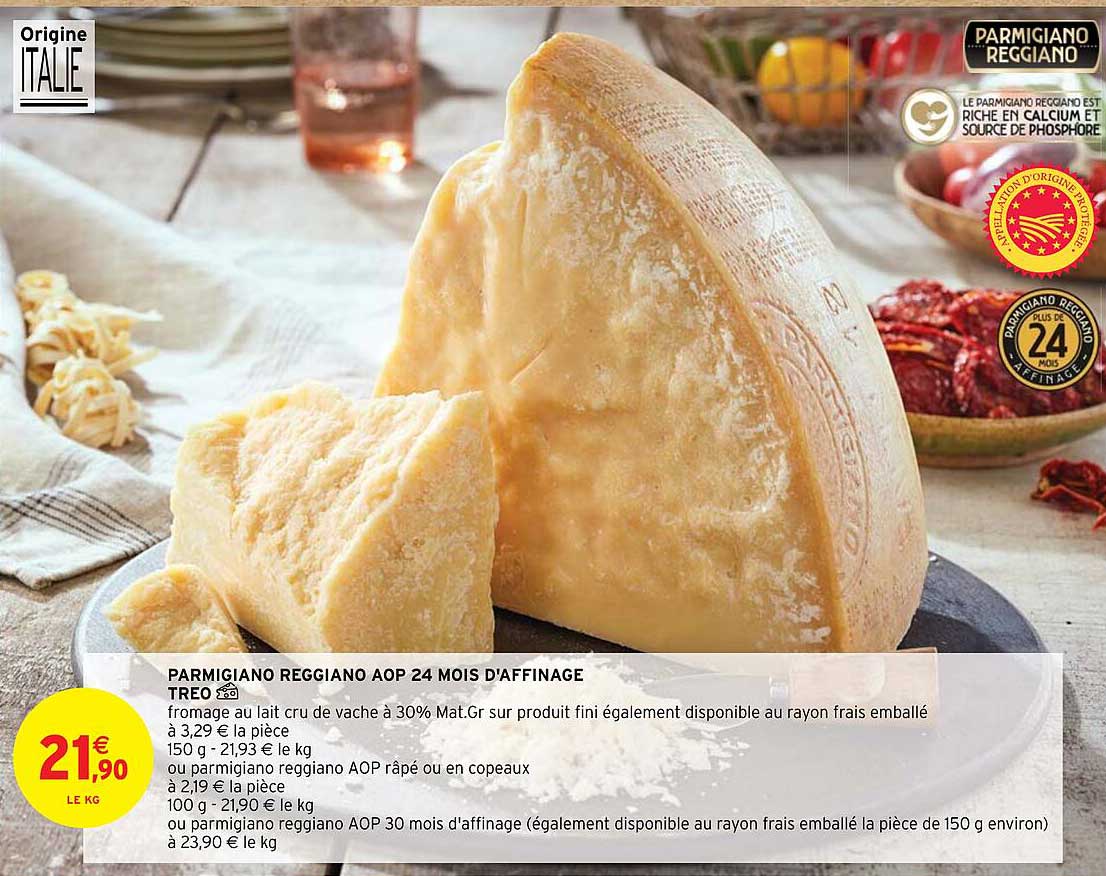 parmigiano reggiano aop 24 mois d'affinage treo