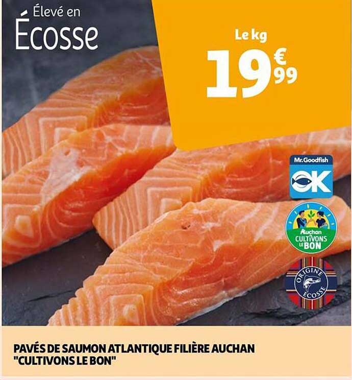 pavés de saumon atlantique filière auchan "cultivons le bon"