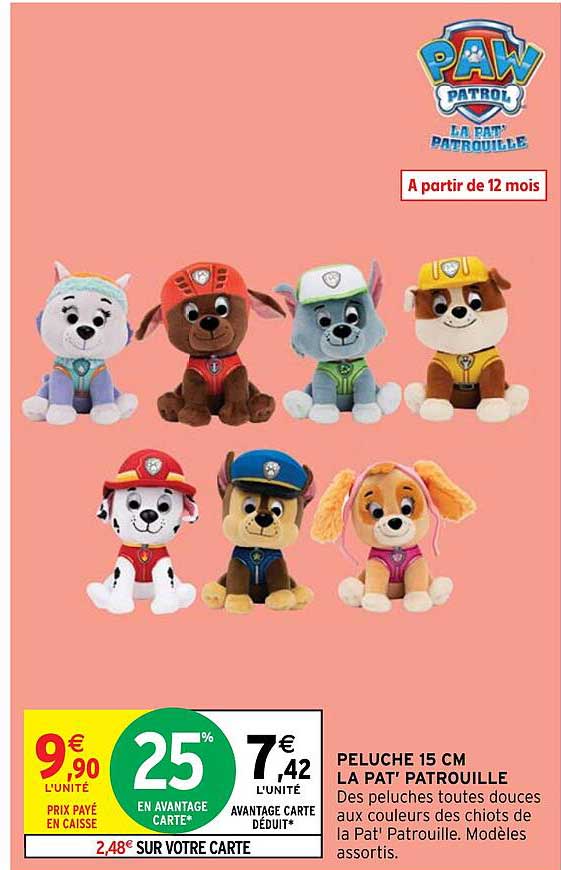 peluche 15 cm la pat' patrouille