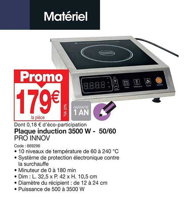 plaque induction 3500 w - 50/60 pro innov