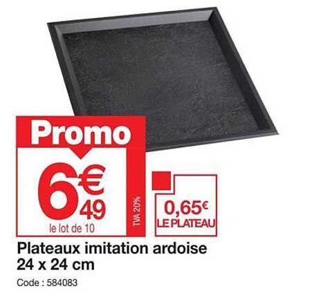 Plateaux Imitation Ardoise 24 X 24 Cm