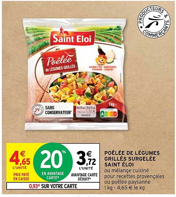 poêlée de légumes grillés surgelée saint éloi