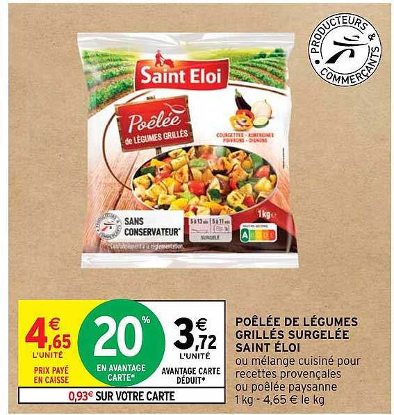 poêlée de légumes grillés surgelée saint éloi