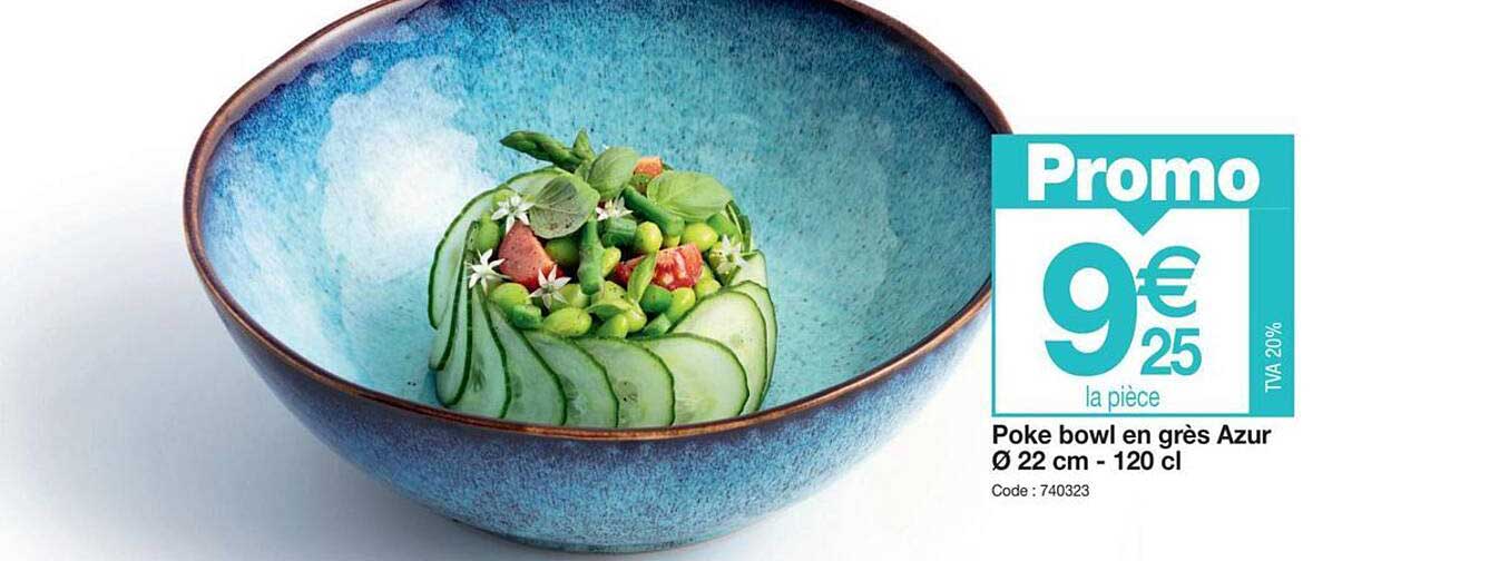 poke bowl en grès azur ø 22 cm - 120 cl