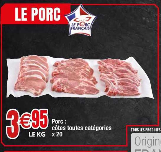 porc: côtes toutes catégories