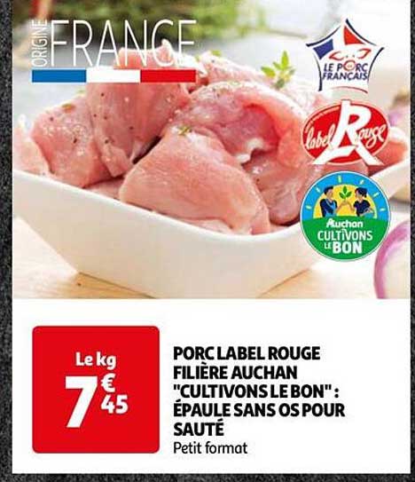 Porc Label Rouge Filière Auchan "cultivons Le Bon" : épaule Sans Os Pour Sauté