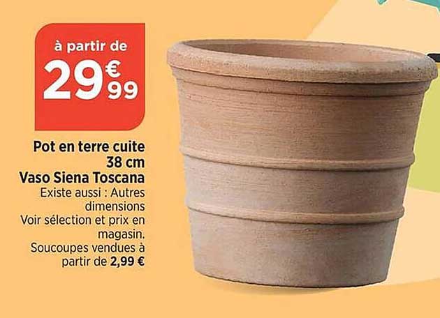 pot en terre cuite 38 cm vaso siena toscana