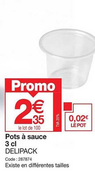 pots à sauce 3 cl delipack