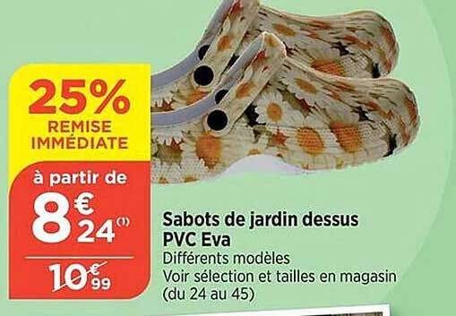 sabots de jardin dessus pvc eva
