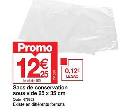 sacs de conservation sous vide 25 x 35 cm