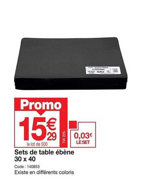 sets de table ébène  30 x 40