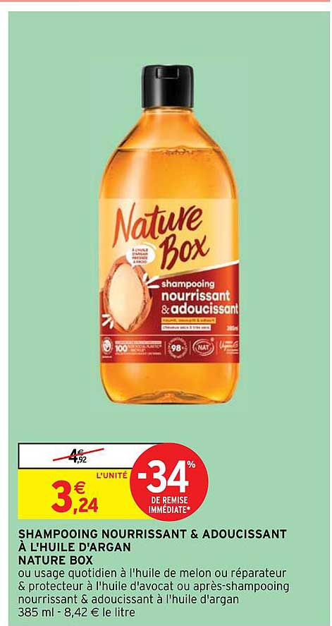 shampooing nourrissant & adoucissant à l'huile d'argan nature box