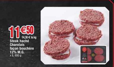 steak haché charolais façon bouchère 12% m.g.