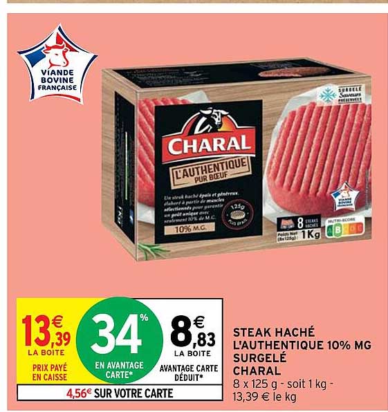 Steak Haché L'authentique 10% Mg Surgelé Charal