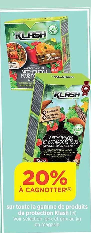 sur toute la gamme de produits de protection klash