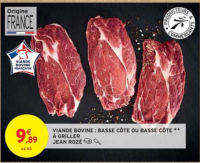 viande bovine : basse côte ou basse côte**à griller jean rozé