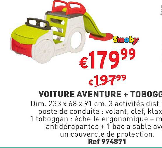 Voiture Aventure + Toboggan Smoby