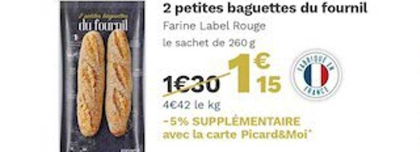 2 petites baguettes du fournil