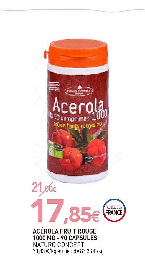 Acérola Fruit Rouge 1000 Mg - 90 Capsules Naturo Concept