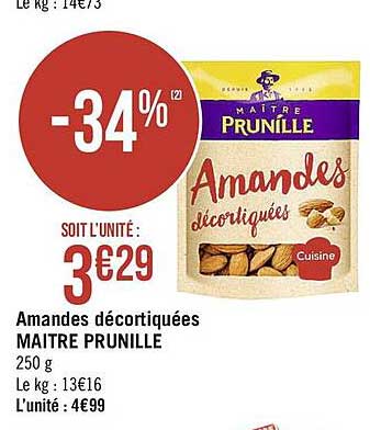 amandes décortiquées maître prunille