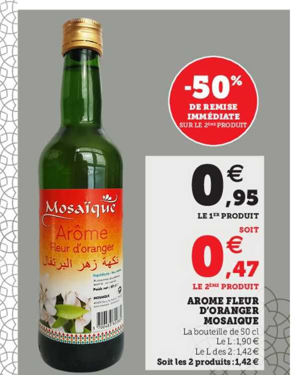 arome fleur d'oranger mosaïque -50% de remise immédiate sur le 2ème produit