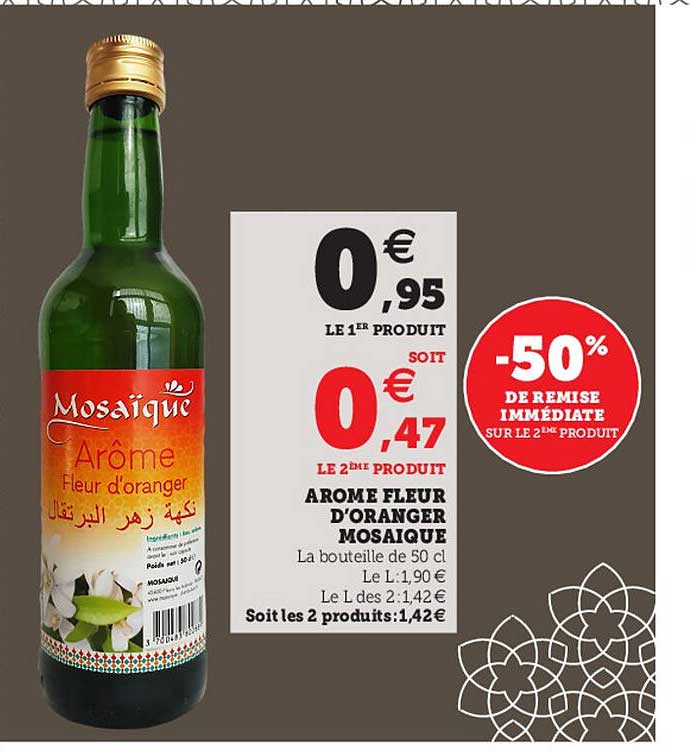 arome fleur d'oranger mosaique -50% de remise immédiate