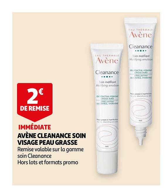 avène cleanance soin visage peau grasse