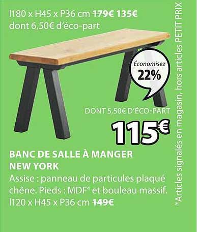 banc de salle à manger new york