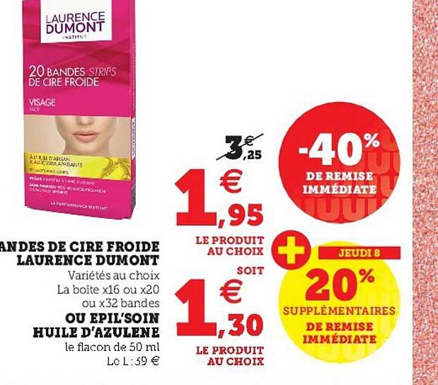 bandes de cire froide laurence dumont ou epol'soin huile d'azulène