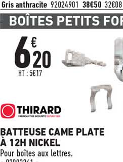 batteuse came plate à 12h nickel