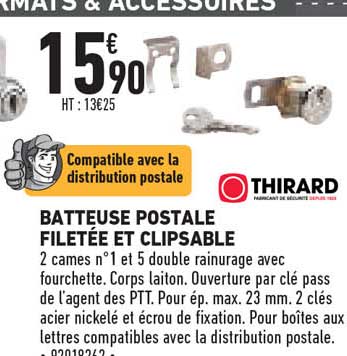 batteuse porstale filetée et clipsable thirard